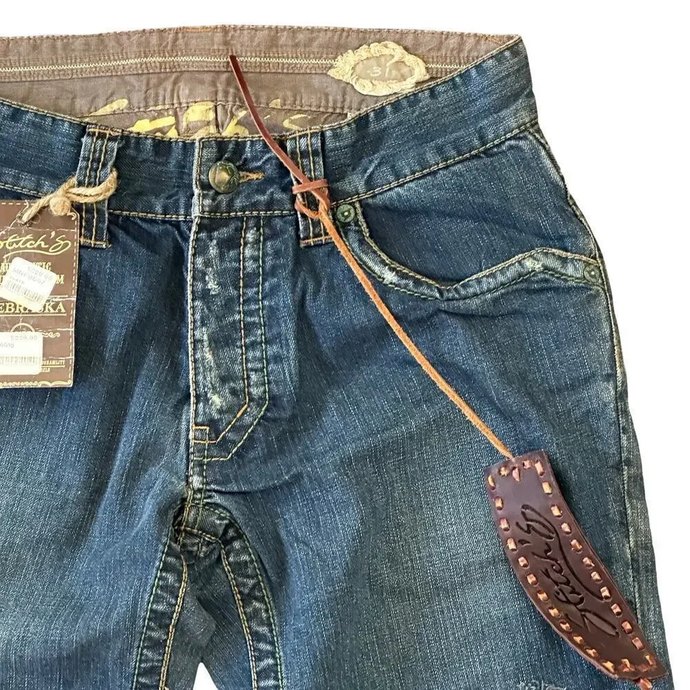 Stitch's Y2K Nebraska Flare Wide Leg Button Fly Buffalo Nickel Jeans Size 31 NWT - Picture 6 of 11